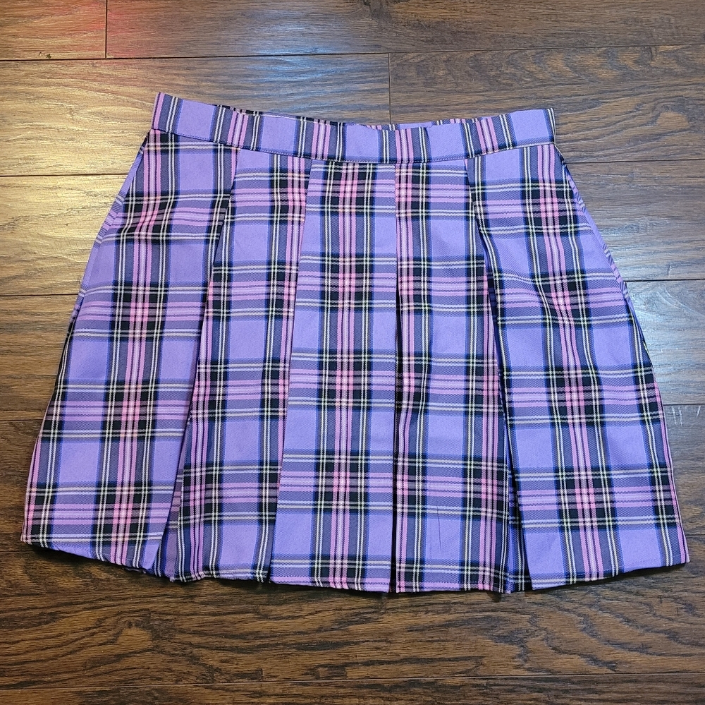 Purple Plaid Skirt